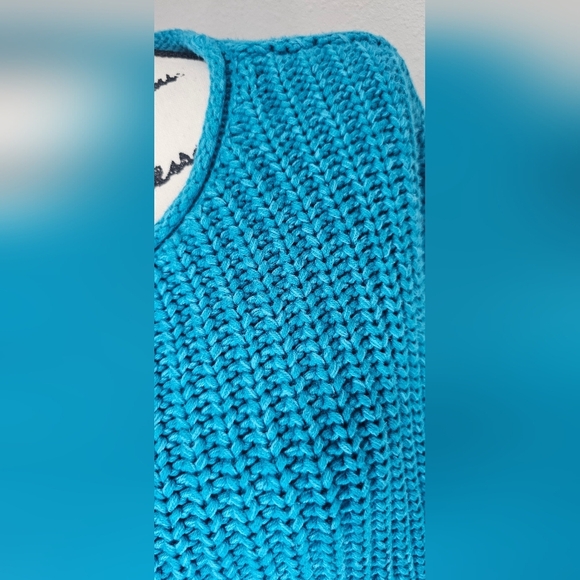 Habitat Women's Cotton Shaker Knit Crew Neck Blue Long Sleeve Sweater Size Small - Picture 5 of 13